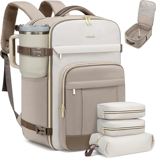 LOVEVOOK 40L Travel Backpack for Women & Men - 17.3 Inch Carry On Backpack & Personal Item Backpack for Airlines, Spacious and Durable Design, with 3 Packing Cubes