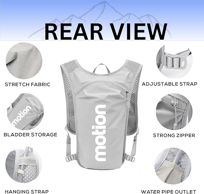 Running Hydration Vest for Men Women, Lightweight Reflective Hydration Backpack with 1.5L Water Bladder Bag for Hiking, Running, Cycling