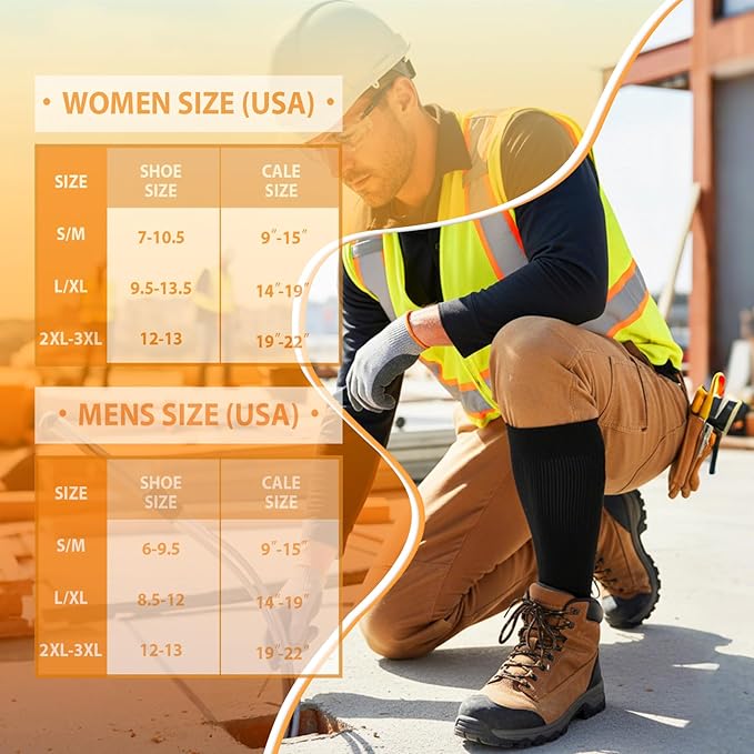 Graduated Compression Socks for Women&Men 20-30mmhg Knee High Socks Travel Hiking Running Stocking