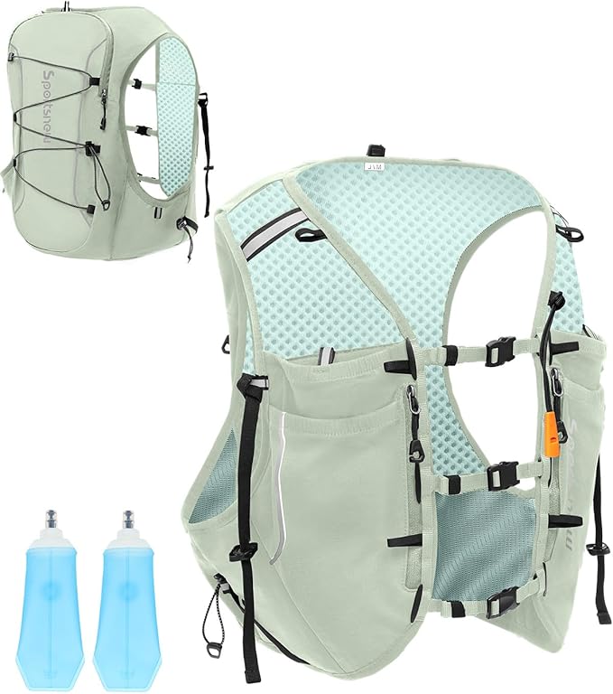 Sportsnew Running Vest for Women Men, Lightweight 10L Hydration Backpack with Waterproof Phone Pocket, Hydration Pack with Water Bladder for Hiking Trail