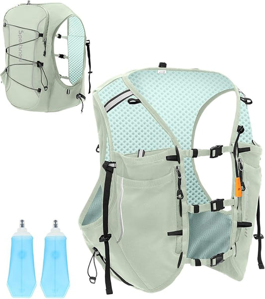 Sportsnew Running Vest for Women Men, Lightweight 10L Hydration Backpack with Waterproof Phone Pocket, Hydration Pack with Water Bladder for Hiking Trail