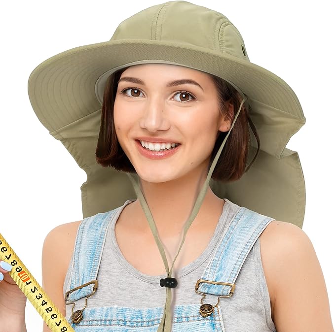 Solaris Sun Hat with Neck Flap, UPF 50 Sun Protection Lightweight Sun Cap for Men Women, Wide Brim Hat for Fishing Hiking