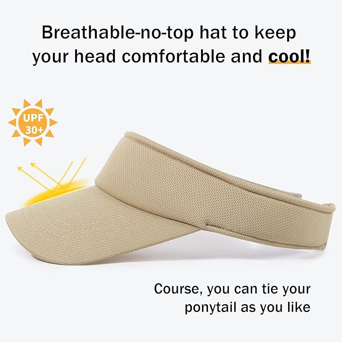 Sun Visor Hat Adjustable Velcro Outdoor Sports Cap for Men Women Adults