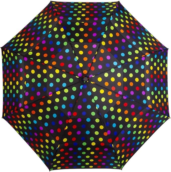 ShedRain Compact Folding Travel Umbrella – Push-Button Open & Close, Vented Double Canopy, Protects from Rain, Sun, & Wind