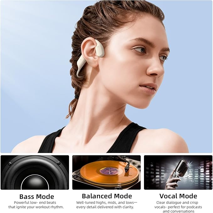 LYPERTEK Bone Conduction Bluetooth Headphones,Open Ear Wireless Bluetooth Sport Headphones,32GB MP3 Player Workout Earphones for Running, IP68 Waterproof Underwater Earbud for Swimming, S30-Beige