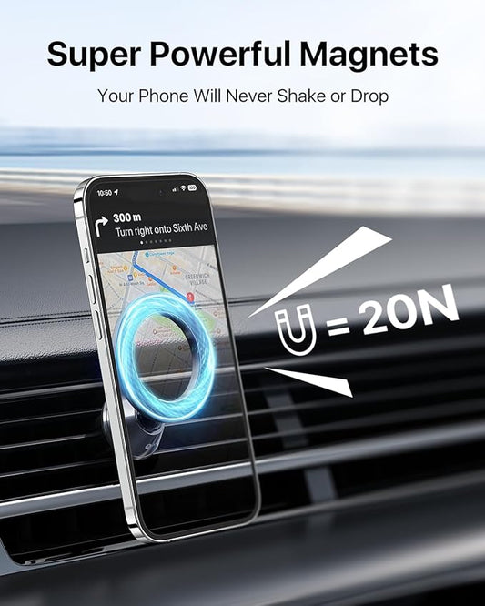 andobil for Magsafe Car Mount [Strongest Magnet, Easy Install] All Metal Magnetic Car Phone Holder for iPhone 17/16/15/14/13 Pro Max, 360° Air Vent Cell Phone Holder Car for Samsung Galaxy S25/S24