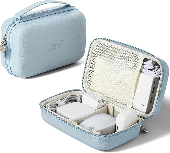 Charger Case for Macbook, Portable Tech Electronic Organizer Bag,Travel Storage Pouch for Laptop Accessories, MacBook Power Adapter, Charging Cords, USB Drives, Power Bank (Purple, XL)