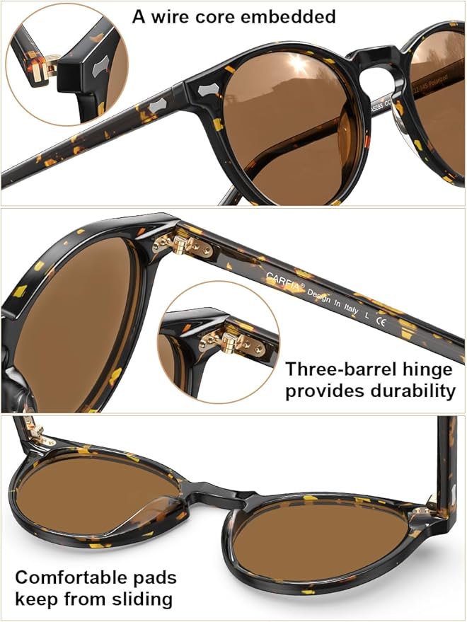 CARFIA Polarized Sunglasses for Women UV Protection Small Face Acetate Frame CA5288