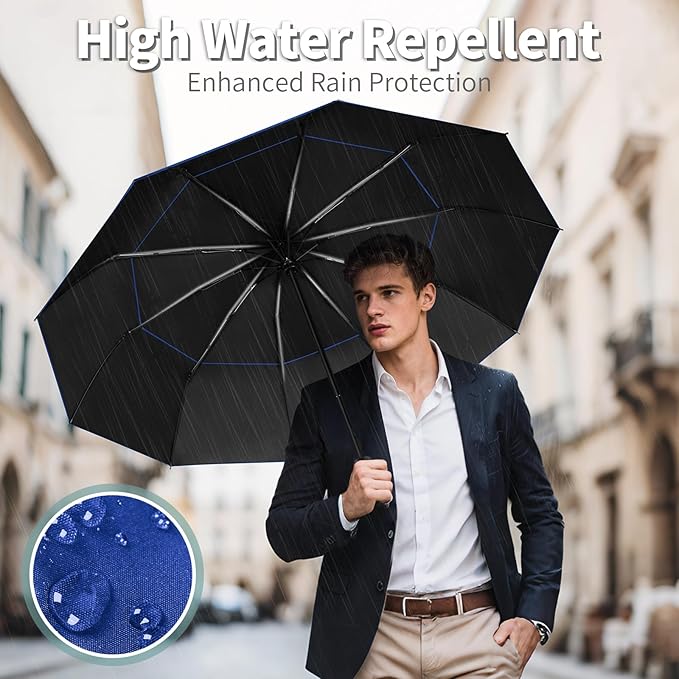 Seniny Windproof Travel Umbrella, Automatic Umbrellas for Rain, Portable & Compact Umbrellas for Backpack, Strong UV for Protection, Folding Small Sun Umbrella for Car, Walking