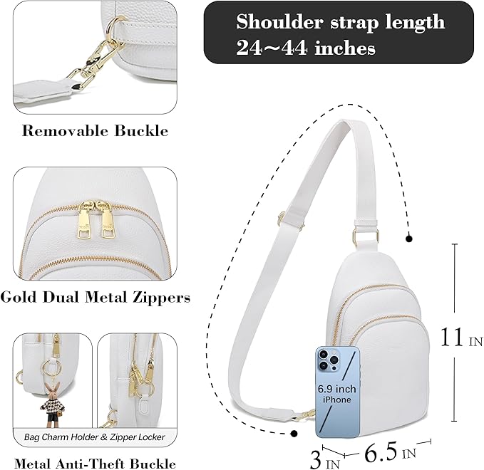 INICAT Crossbody Sling Bags Fanny Packs Valentine's Day Gifts Vegan Leather Travel Vacation Essentials Purses Women