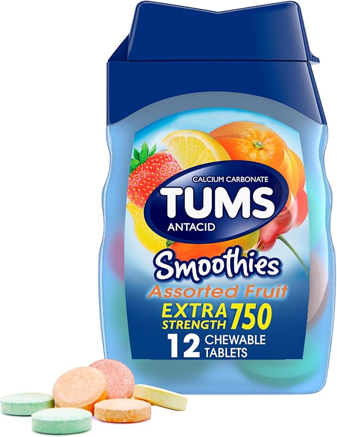 DMI 76-Piece First Aid Kit and TUMS 12 Count Smoothies Extra Strength 750mg Calcium Carbonate Antacid Chewable Tablets Bundle