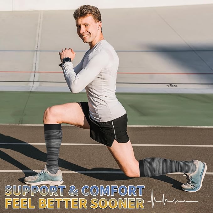 Graduated Copper Compression Socks for Men & Women Circulation 8 Pairs 15-20mmHg - Best for Running Athletic Cycling