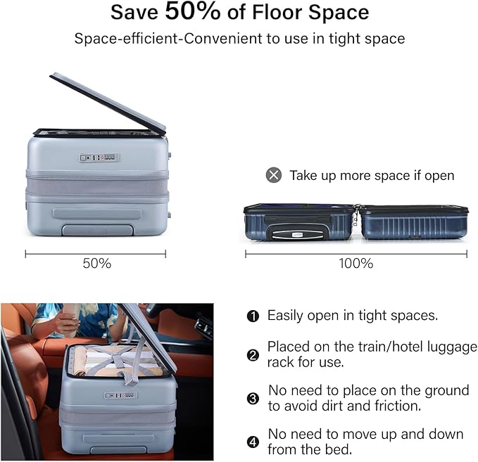 Hanke Hardside Expandable Checked Luggage, 24 Inch Top Opening Trunk Luggages with Spinner Wheels, All-PC Hard Shell Suitcase, Lightweight TSA Checked-Medium(Grey, 83L)