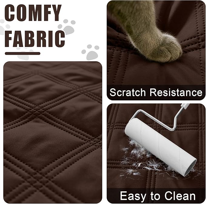 Smiry Waterproof Dog Bed Cover Blanket 40x50, Soft Reversible Pet Blanket, Washable Leakproof Cats Dogs Couch Cover for Sofa, Couch, Furniture, Lattice, Chocolate/Dark Grey