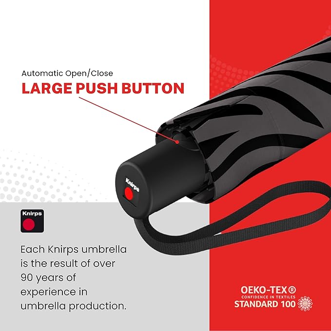 Knirps A.200 Medium Duomatic Windproof Umbrella for Adults – Automatic Open Close 38.5" Canopy, Travel Case Included