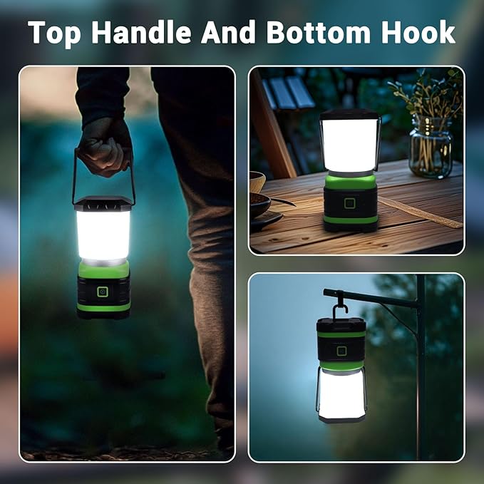 EXTRASTAR 2 PCS Camping Lantern, Lanterns for Power Outages, 260 Lumen max, 2 Flash Modes, Battery Powered Camping Gear for Camping, Hiking, Fishing, Hurricane, Storm, Outage,