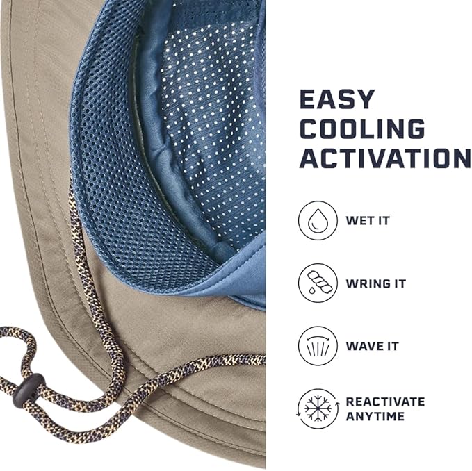 MISSION Cooling UPF Boonie Hat - Unisex Sun Hat for Hiking, Beach & Fishing - Sweat & Water Activated Technology