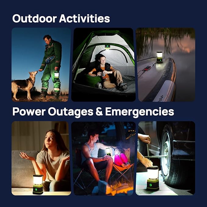 Consciot LED Battery Powered Camping Lantern, 1000LM, 4 Light Modes, IPX4 Waterproof Portable Tent Flashlight for Power Outages, Emergency, Hurricane, Hiking, Light Green, (Pack of 20)