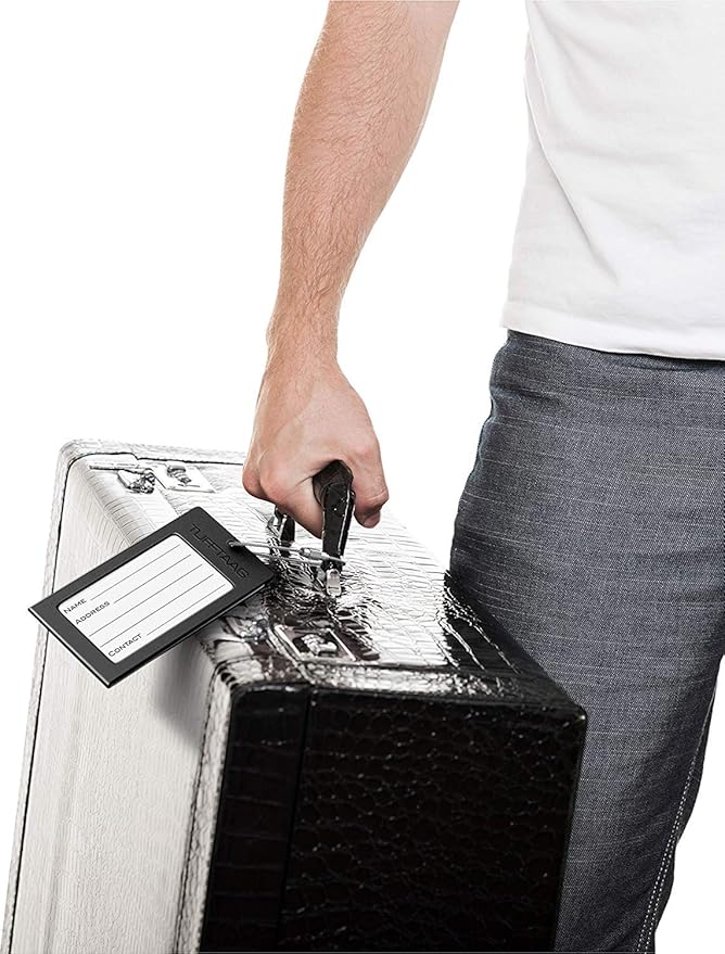 Luggage Tags Business Card Holder by TUFFTAAG - Durable Travel ID Bag Tag in Multiple Color Options, Perfect for Suitcases, Backpacks, and Carry-Ons, Easy Identification, Secure and Stylish