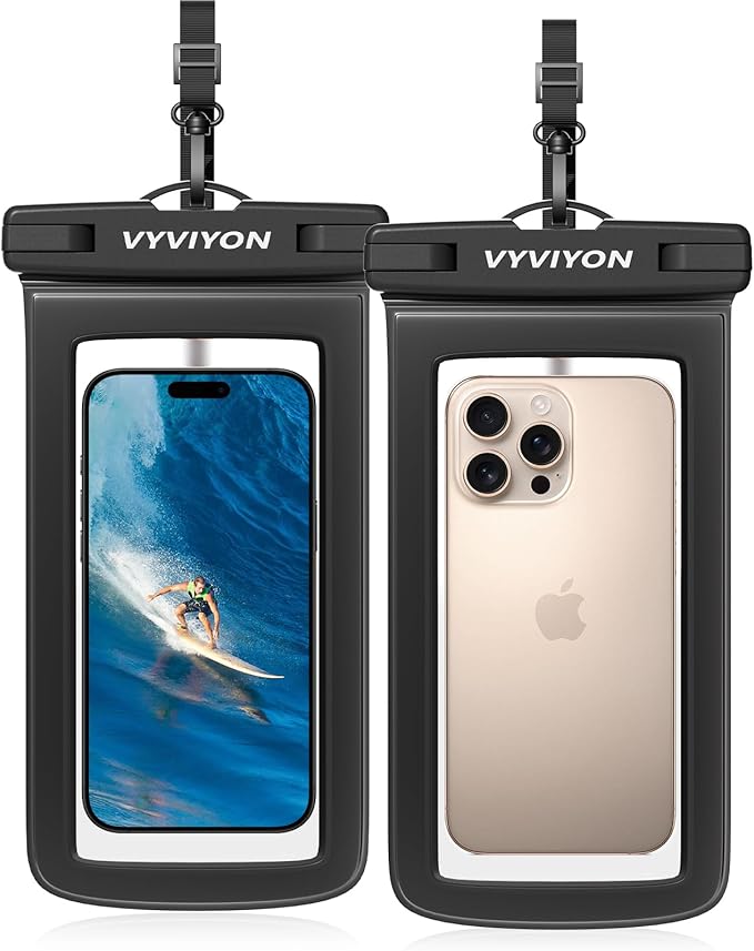 Waterproof Phone Pouch Case 2Pack, IPX8 Cellphone Dry Bag for iPhone 16 15 14 13 12 11 Pro Max & Samsung S25 , Beach Cruise Ship Essentials Waterproof Phone Case Up to 7 inches with Lanyards
