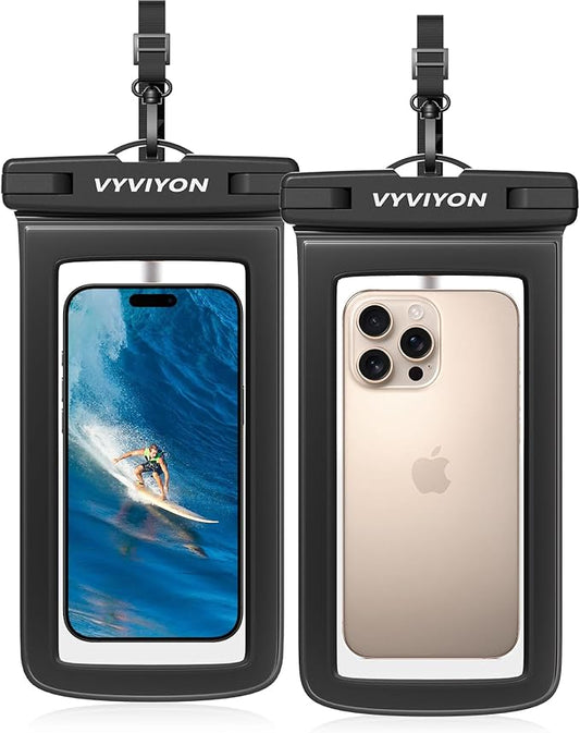 Waterproof Phone Pouch Case 2Pack, IPX8 Cellphone Dry Bag for iPhone 16 15 14 13 12 11 Pro Max & Samsung S25 , Beach Cruise Ship Essentials Waterproof Phone Case Up to 7 inches with Lanyards
