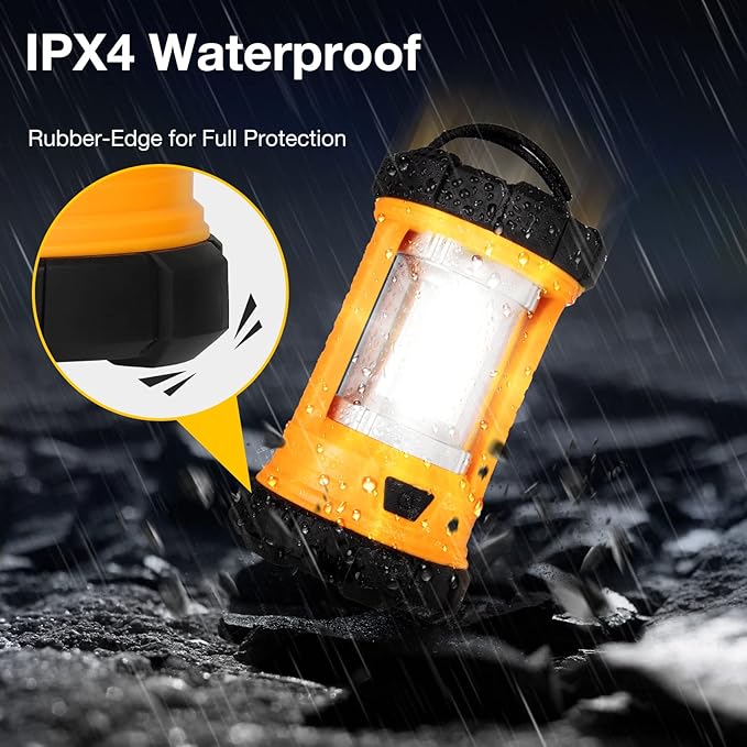 CT CAPETRONIX Camping Lantern, 3200LM Bright Camping Light, 4600mAh Rechargeable LED Lantern for Power Outages, 5 Light Modes Camping Lamp for Fishing/Hurricane/Emergency, Camping Must Haves
