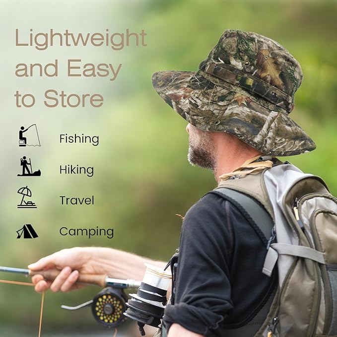 Bucket Hat Wide Brim UV Protection Sun Hat Boonie Hats Fishing Hiking Safari Outdoor Hats for Men and Women