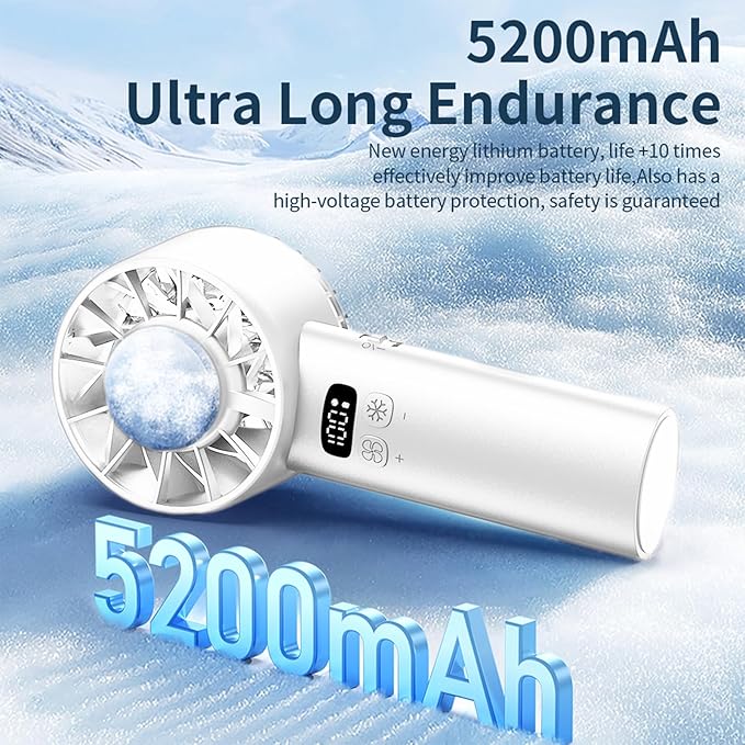 Viraagyiyou Portable Handheld Mini Turbo Jet Fan - USB Rechargeable with 12-16 Working Hours & Built - in Power Bank, Ideal for Outdoor/Travel/Vacation/Concerts