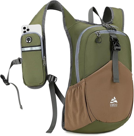 15L Small Hiking Backpack for Men Women Lightweight Packable Backpack Foldable Casual Daypack for Camping Travel Outdoor, Green