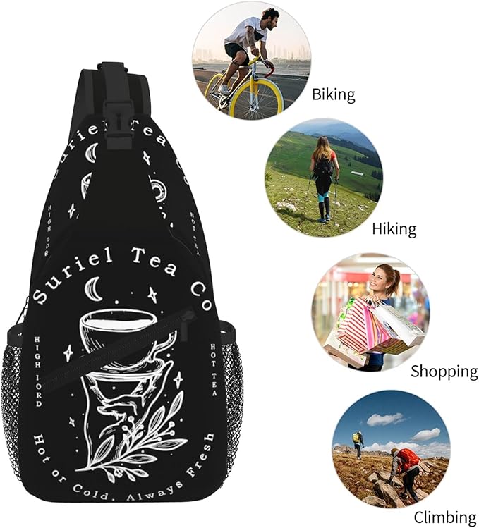 Velaris The City Of Starlight - The Night Court Fantasy Aesthetic Crossbody Bag Trendy Sling Bag Bakpack Casual Chest Bags Daypack For Hiking Walking Travel Running(2)