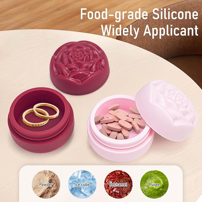 Travel Containers Bottle for Toiletry 4 Pack 3oz Leakproof TSA Approved & Refillable Mini Cream Jars, Silicone Squeeze Tube Rose Bottles for Shampoo Lotion Body Wash BPA Free +Bag, Red Pink Rose