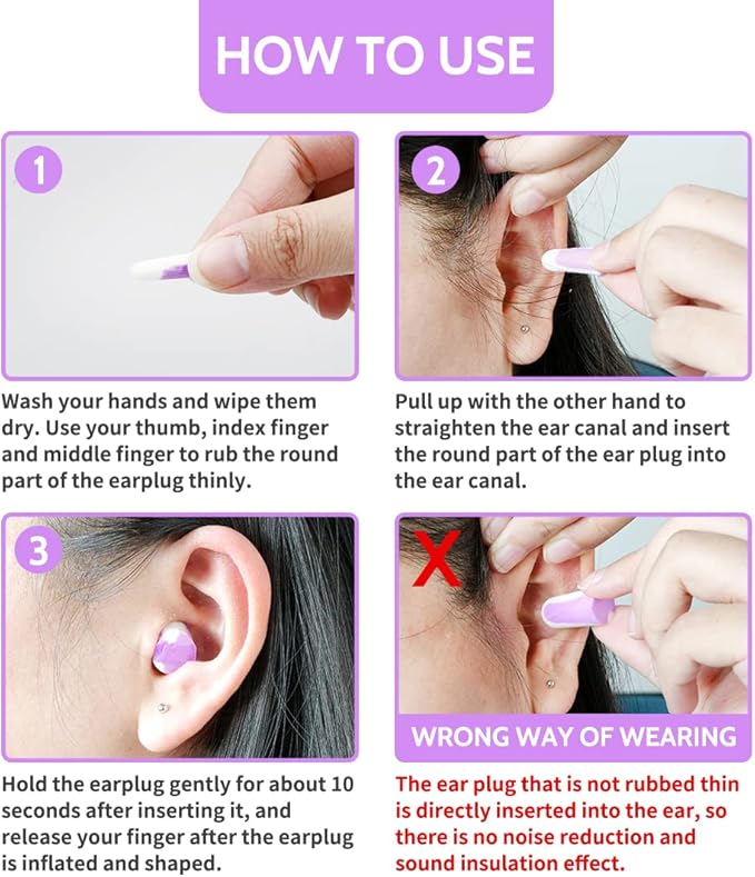 LYSIAN Ultra Soft Foam Earplugs for Sleep- Noise Cancelling Ear Plugs for Sleeping, Shooting,Snoring, Mowing Sound Reduction 38dB- 60 Pairs Multi Color