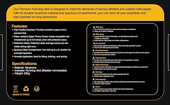 Running Vest for Women Men, Reflective Hydration Vest with Adjustable Waistband & Phone Pocket, Lightweight Breathable Running Water Vest for Jogging Hiking Trail Cycling and Marathon Race