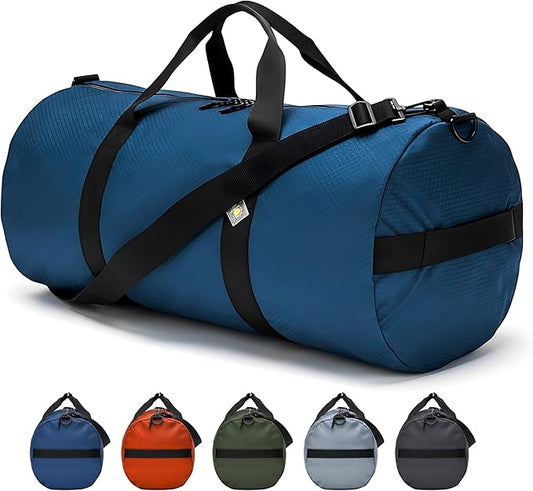 Diamond Ripstop Duffle Bags, Ultra Tough & Tear Resistant, Reinforced Stitching, Weatherproof, Packable Foldable Duffle Bag for Traveling