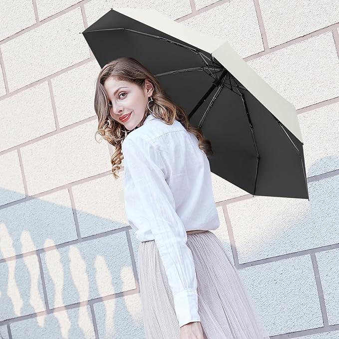 Travel Mini Compact Folding Umbrella with Case - UV Sun & Rain Protection, Lightweight Portable Pocket Umbrella for Women Men Kids, Fits Purse Backpack