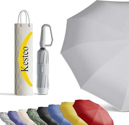 Windproof Travel Umbrella for Rain, Withstand 85MPH Winds, 54 Inch Automatic Reverse Fold Umbrellas Easy Auto Open Close, Portable Compact Umbrella Includes Cover Bag, Perfect for Travel, Car, Commute, Women Men, Backpack