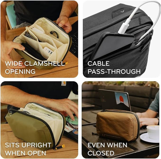 Peak Design Tech Pouch, Ocean, Electronics Organizer for Travel or Everyday Carry, Origami-Style Storage, Cable Pass-Through, Weatherproof Recycled Nylon, Gear Carry Bag for Men and Women