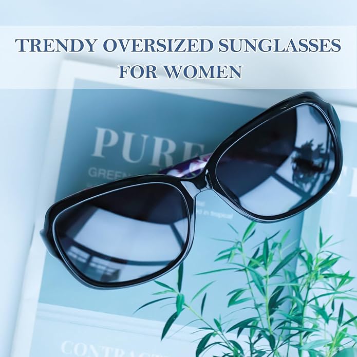SIPHEW Polarized Sunglasses for Women | Vintage Square Sunglasses w UV400 Protection | Womens Wraparound Shade