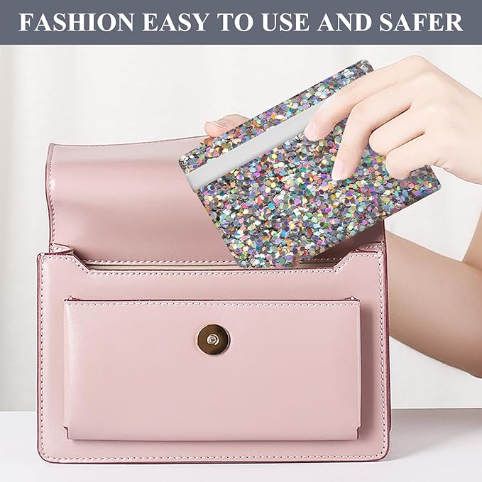 Passport Holder for Travel Essentials, RFID Premium Leather Passport Wallet Cover Case for Travel Must Haves Accessories, Passport Book Holders for Women Men Glitter Colorful Pattern