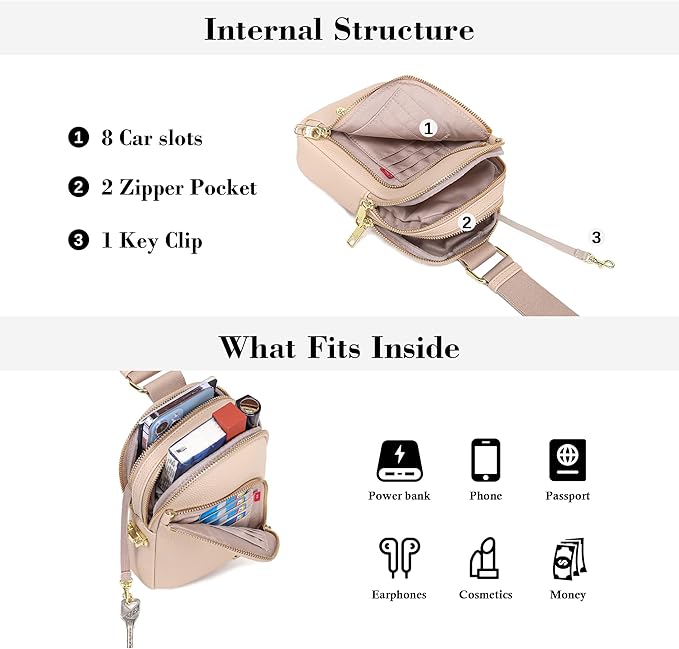 INICAT RFID Blocking Sling Bag Anti Theft Crossbody Bags Women Valentine's Day Gifts Travel Purses Vegan Leather