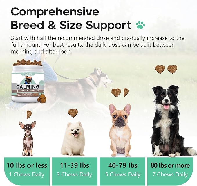 Calming Chews for Dogs Puppy Dog Calming Chews, Help Manage Stress and Promote Relaxation Sleep Aid Calm Dog from Noise, Thunder, Barking, Separation, Small Medium Large & All Breeds