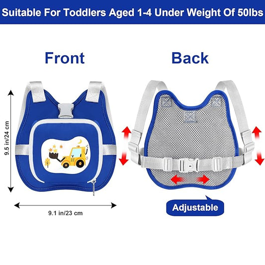 Accmor Toddler Harness Leash, Kids Cute Excavator Walking Harness Tether Wristband Assistant Strap Belt Protector for Baby Boys, Collapsible Child Leash + Anti Lost Wrist Link for Outdoor Travel Blue