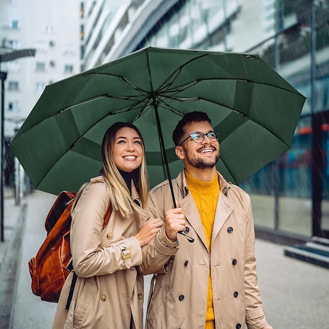 G4Free 42/46/54/62 Inch Large Golf Umbrella Compact Reverse Travel Umbrella 10 Ribs Windproof for Rain Double Canopy Automatic Open Close