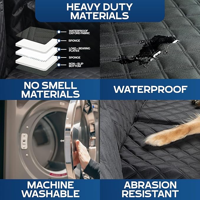 Ruff Liners Medium Back Seat Extender for Dogs, Black – As Seen on Shark Tank – Hard Bottom Platform for Cars, SUVs & Mid-Size Trucks, 400lb Support, Waterproof – Rigid Back Seat Cover for Dogs