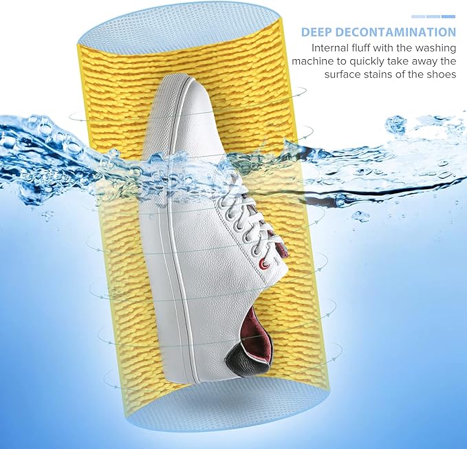Shoes Laundry Bag Keep Shoes Clean, Shoe Wash Bag for Washing Machine, Durable Zipper Laundry Washing Bag, Sneaker Tennis Cleaner Kit Adjustable Shoe Trees - Home Dorm Travel Essentials