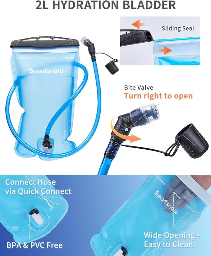 Sportsnew Running Vest for Women Men, Lightweight 10L Hydration Backpack with Waterproof Phone Pocket, Hydration Pack with Water Bladder for Hiking Trail