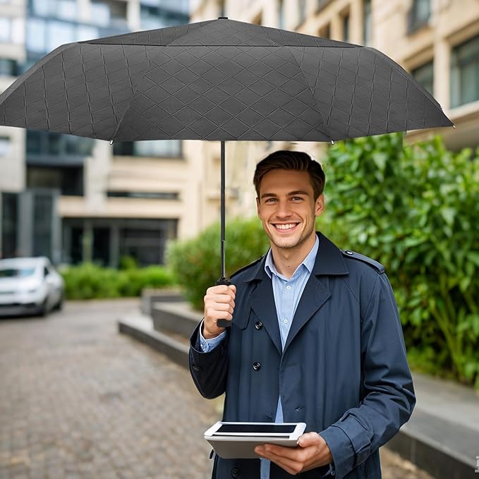 Satol 46/54/62 Inch Large Golf Umbrella, Windproof 10 Ribs Automatic Open/Close Oversize Double Canopy Vented Portable Folding Travel Umbrellas, UPF 50+ Sun & Rain Compact Umbrellas for Outdoor