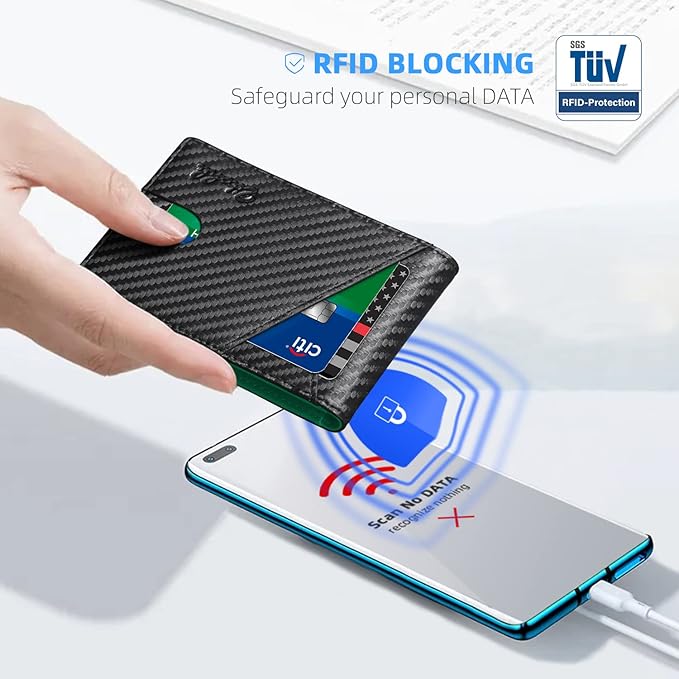 Zitahli Wallet for Men - with Money Clip Slim Leather Slots Credit Card Holder RFID Blocking Bifold Minimalist Wallets with Gift Box