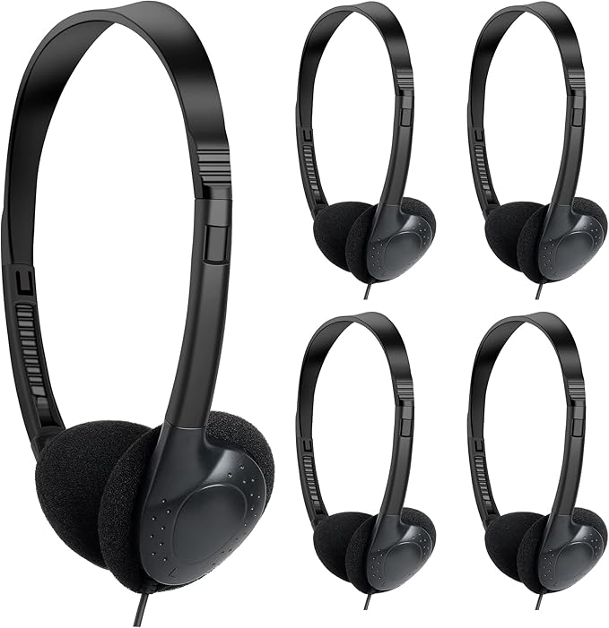 Kids Headphones Bulk 30 Pack for School Students Children Teen Boys Girls, Wholesale Headphones for Classroom Earphones,Group Learning, Computer Lab, Library, Online Lesson and Testing (Black)