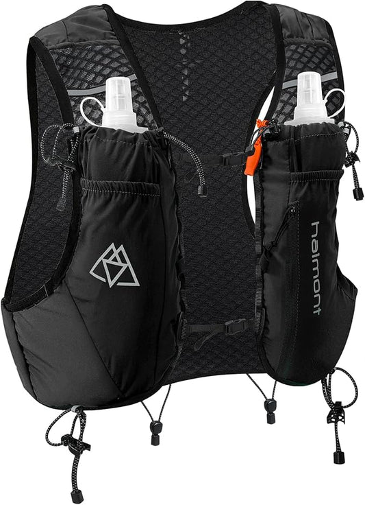 Haimont Running Hydration Vest with Water Bottles for Men Women, Lightweight 10L Hydrated Vest Pack for Trail Running, Hiking